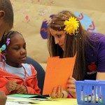 SAU student with Union elementary students