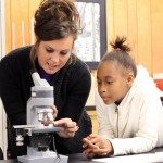 SAU Education student with Union elementary students