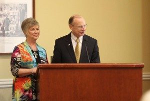Dr. David Rankin is joined by his wife, Toni, as he announces his upcoming retirement on May 1.