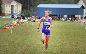 Carli Lanley breaks the SAU 5K record (17:44) as she finishes more than 30-seconds ahead of her next competitor at the Lois Davis Invitational on September 12.