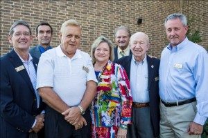The SAU Foundation Board of Governors Class of 2017 pictured, from left, are Phil Brooks ’71, Kent Hendrix ‘79, Boyd Rosser ‘73, Molly Burns, Claude Baker, the late Bill Stringfellow ‘59, and Tom Watson ’78.
